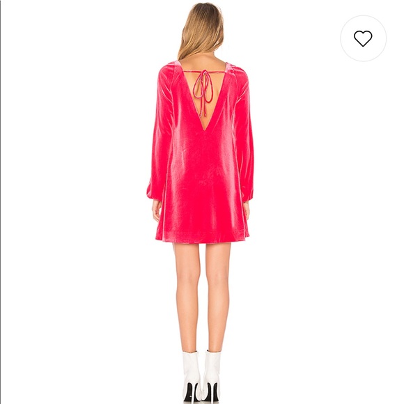 FREE PEOPLE MISHA V-NECK MINI DRESS, PINK, SIZE XS, (NWT) - Picture 3 of 7